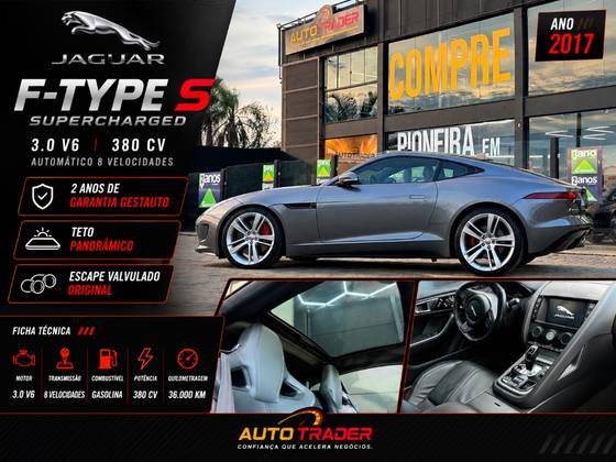 JAGUAR F-TYPE 3.0 COUPÉ S SUPERCHARGED V6 24V GASOLINA 2P AUTOMÁTICO JAGUAR F-TYPE 3.0 COUPÉ S SUPERCHARGED V6 24V GASOLINA 2P AUTOMÁTICO